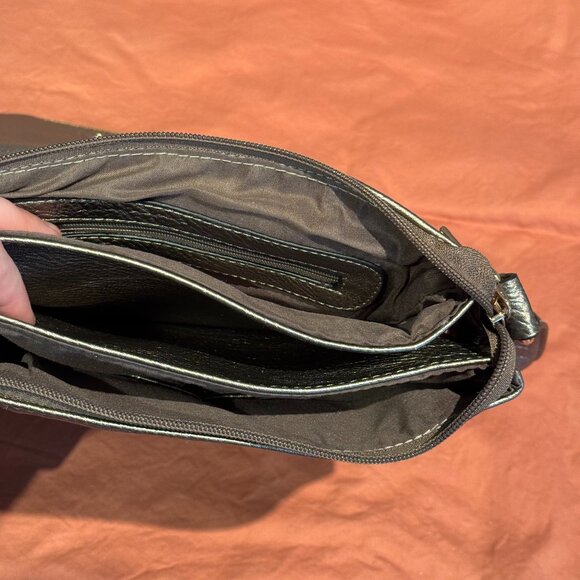 MFK Collection Jasmine Metallic Pewter Crossbody - Picture 5 of 7